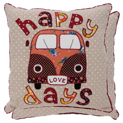 Clayre & Eef Kissenhülle Happy Days Bully 30x30 mit Inlett