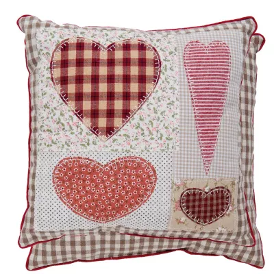 Clayre & Eef Kissenhülle Herze 30x30 mit Inlett