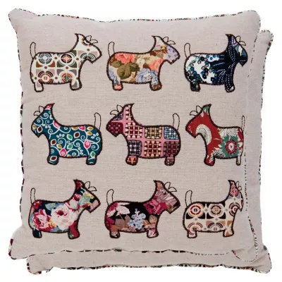 Clayre & Eef Kissenhülle Hunde 30x30 mit Inlett