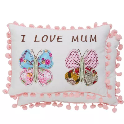 Clayre & Eef Kissenhülle I Love Mum 18x25 mit Inlett