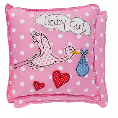 Clayre & Eef Kissenhülle Baby Girl 25x25 mit Inlett