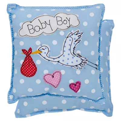 Clayre & Eef Kissenhülle Baby Boy 25x25 mit Inlett