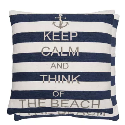 Clayre & Eef Kissen "Keep Calm And Think Of The Beach" 45x45