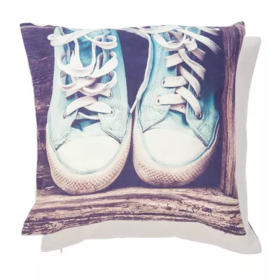 Clayre & Eef Kissenhülle Schuhe blau ca. 40 x 40 cm