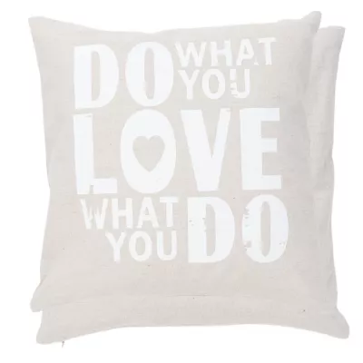 Clayre & Eef Kissenhülle DO WHAT YOU LOVE... ca. 40 x 40 cm