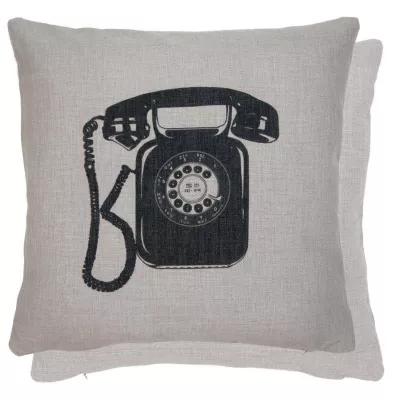 Clayre & Eef Kissenhülle Retro Telefon ca. 45 x 45 cm