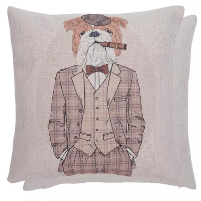 Clayre & Eef Kissenhülle Business Dog 45x45