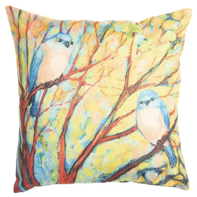 Clayre & Eef Kissenhülle Vögel 43x43 cm
