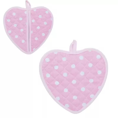 Clayre & Eef 1 Topflappen rosa Herz ca. 17 x 16 cm