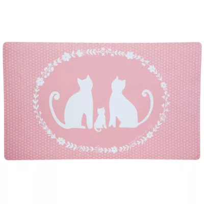 Clayre & Eef Fußmatte rosa Katzen weiß ca. 74 x 44 cm