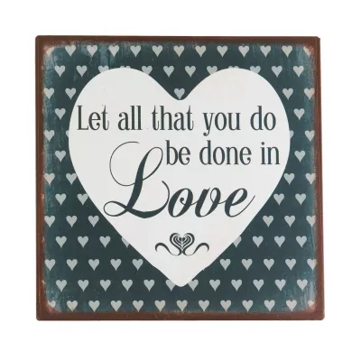 Clayre & Eef Textschild 25x25 cm