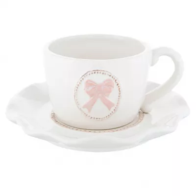 Clayre & Eef Tasse mit Untertasse Ø 13x6 cm