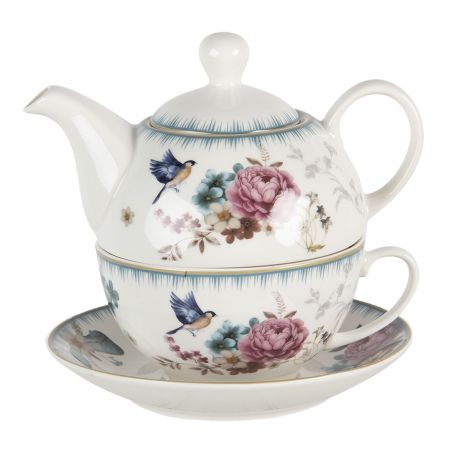 Clayre & Eef Tea for one set Ø16x15x15 cm / 460 ml