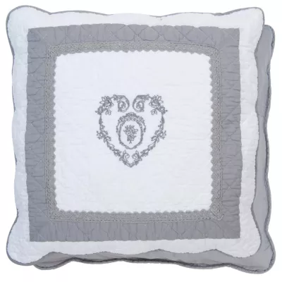 Clayre & Eef Kissenhülle weiß aus Baumwolle 50x50
