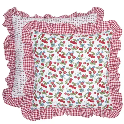 Clayre & Eef Kissenhülle Strawberry and Cherries 40x40