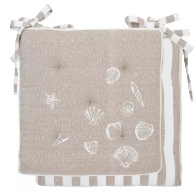 Clayre & Eef Stuhlkissen mit Inlett 40x40 Sea Shell