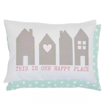 Clayre & Eef Kissenhülle This is our Happy Place 35x50 mit Inlett
