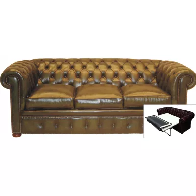 "Bed Settee" Chesterfield 3-Sitzer Schlafsofa (Matratze: 115cm)