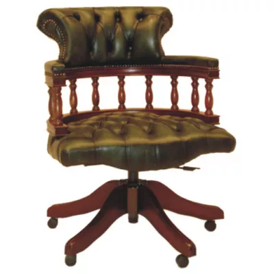 "Captain" Chesterfield Vollleder Sessel Drehstuhl