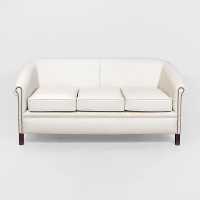 Chesterfield Ledersofa, Orignal englischer Baron Plain 3 Sitzer