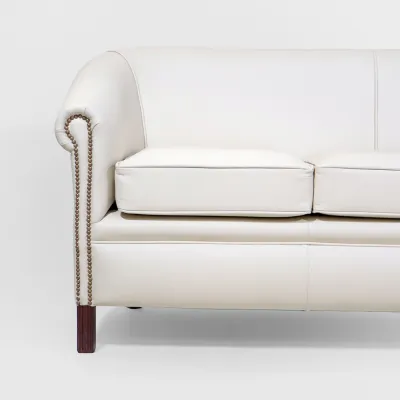 Chesterfield Ledersofa, Orignal englischer Baron Plain 3 Sitzer