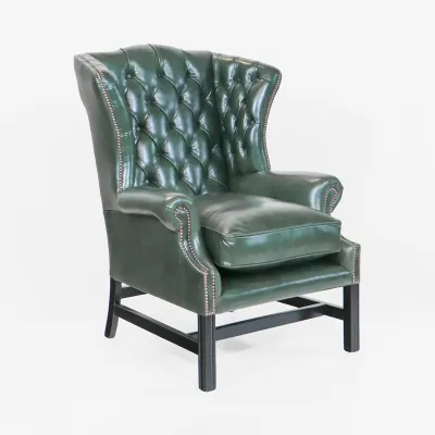 Chesterfield Ohrensessel Grün