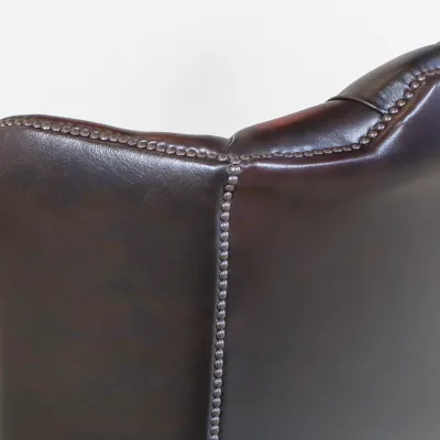 Chesterfield Ohrensessel Leder Braun – "Queen Anne"