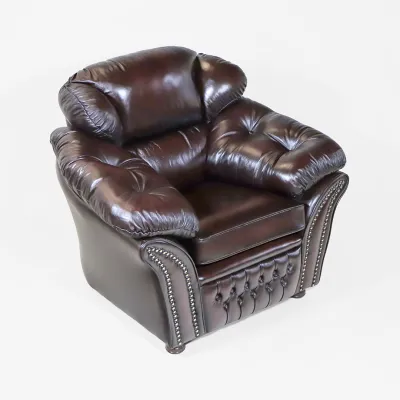 Brauner Chesterfield Ledersessel