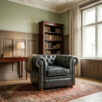 Chesterfield Ledersessel, Original englischer "London Classic" Sessel