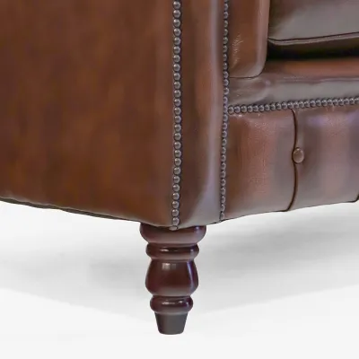 Chesterfield Sofa Leder Hellbraun – "St. Agness" 2-Sitzer