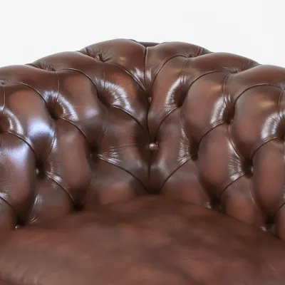 Chesterfield Sofa Leder Hellbraun – "St. Agness" 2-Sitzer
