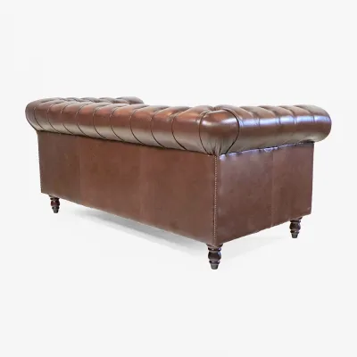 Chesterfield Sofa Leder Hellbraun – "St. Agness" 2-Sitzer