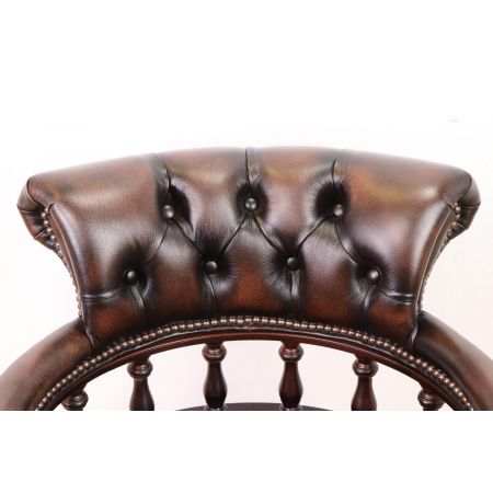 Chesterfield Bürostuhl "Captain's Open Armchair", braunes Leder