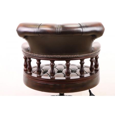 Chesterfield Bürostuhl "Captain's Open Armchair", braunes Leder