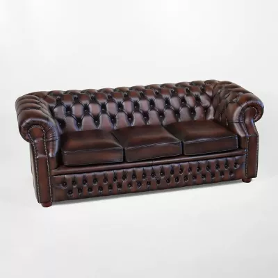 Chesterfield 3-Sitzer "Dover" in Birch Antique Tan