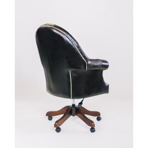 Chesterfield Drehstuhl "Executive Chair" in Old English Smoke Anilinleder
