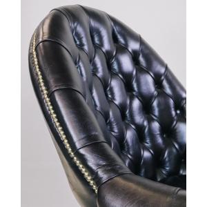 Chesterfield Drehstuhl "Executive Chair" in Old English Smoke Anilinleder