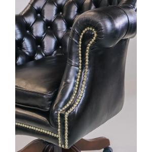 Chesterfield Drehstuhl "Executive Chair" in Old English Smoke Anilinleder