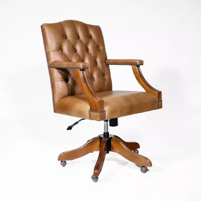 Chesterfield Drehstuhl Gainsborough in braun