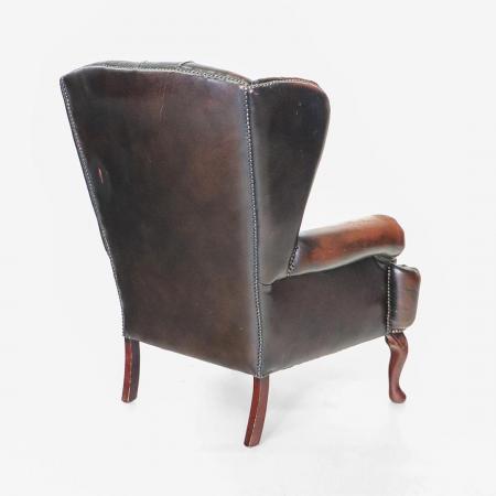 Chesterfield Ohrensessel, Echtleder, handgefertigt