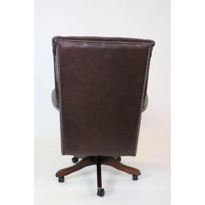 Chesterfield Drehstuhl Roll Arm in Birch Antique Brown - Sofort Lieferbar