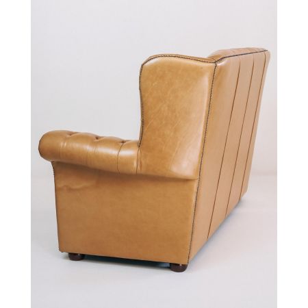 Chesterfield Sofa "Henley" Zweisitzer, Old English Tan, Button Seat, sofort lieferbar