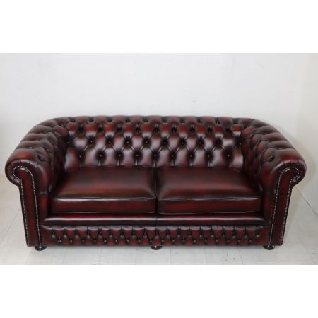 Chesterfield Sofa "London Classic" 3-Sitzer, Birch Antique Red - sofort lieferbar
