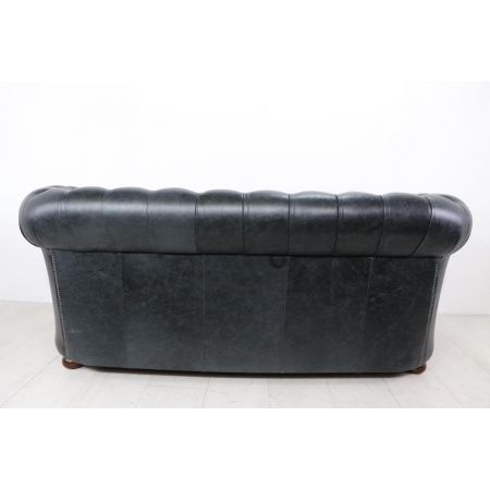 Chesterfield Sofa "London Classic" mit Buttonseat, 3 Sitzer, schwarz, sofort lieferbar