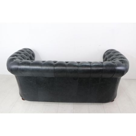 Chesterfield Sofa "London Classic" mit Buttonseat, 3 Sitzer, schwarz, sofort lieferbar
