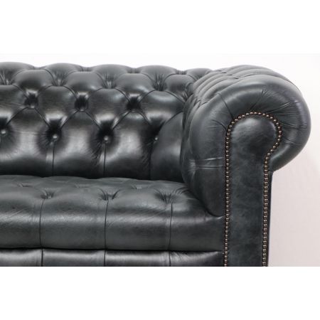 Chesterfield Sofa "London Classic" mit Buttonseat, 3 Sitzer, schwarz, sofort lieferbar