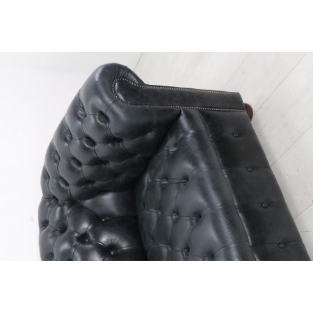 Chesterfield Sofa "London Classic" mit Buttonseat, 3 Sitzer, schwarz, sofort lieferbar