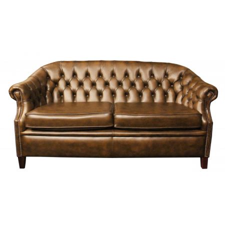Chesterfield Clubsofa "Lord" Dreisitzer in Birch Antique Gold 