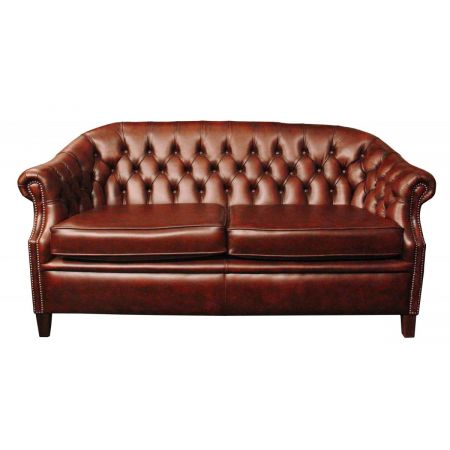 Chesterfield Clubsofa "Lord" Dreisitzer in Birch Antique Rust
