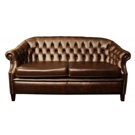 Chesterfield Clubsofa "Lord" Dreisitzer in Birch Antique Tan